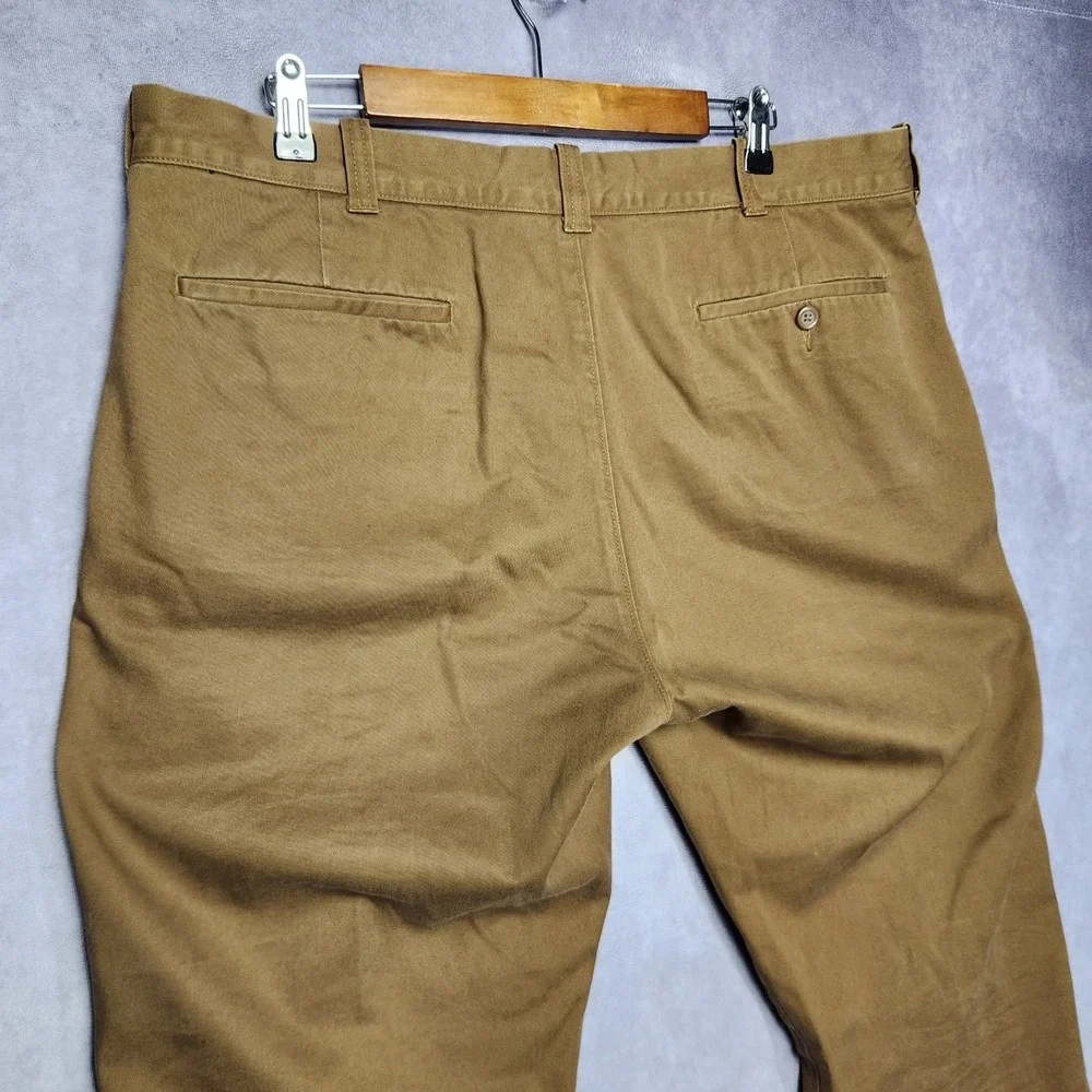 J Crew The Sutton Flannel Lined Khaki Chino Pants Mens 38x32 Brown Plaid Lining